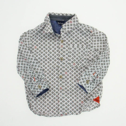 Ted Baker Boys White with intertubes Button Down Long Sleeve Size: 6-12 Months White with intertubes