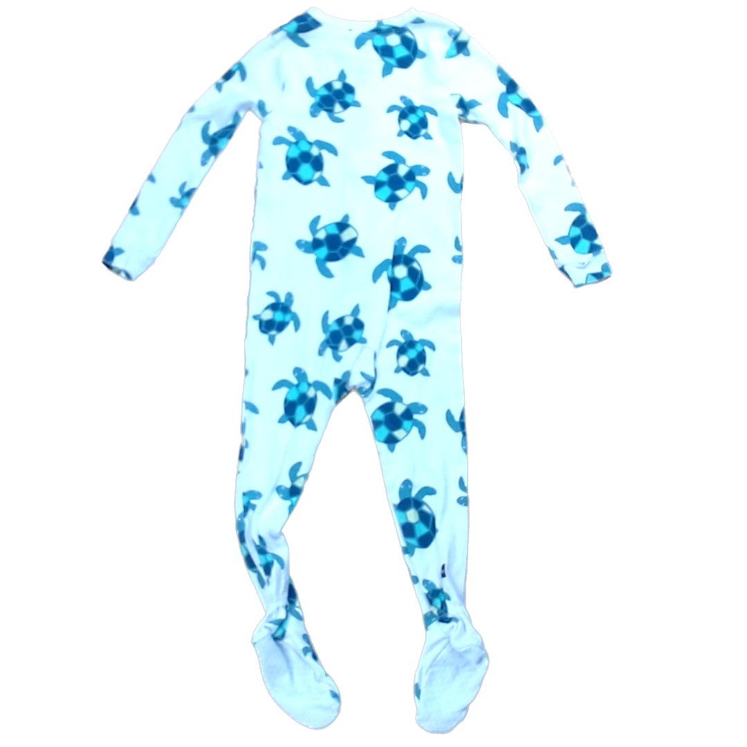 Tea Collection Unisex White with Sea Turtles 1-piece footed Pajamas Size: 3T White with Sea Turtles