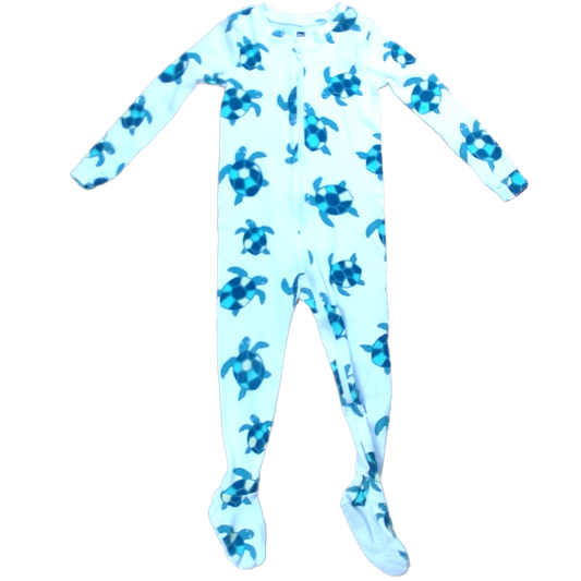 Tea Collection Unisex White with Sea Turtles 1-piece footed Pajamas Size: 3T White with Sea Turtles