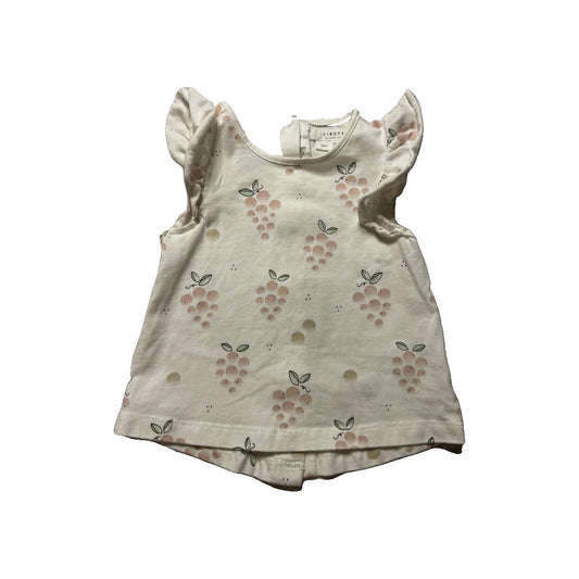 Firsts Girls White | Wool White | pink Tank Top Size: 12 months White | Wool White | pink