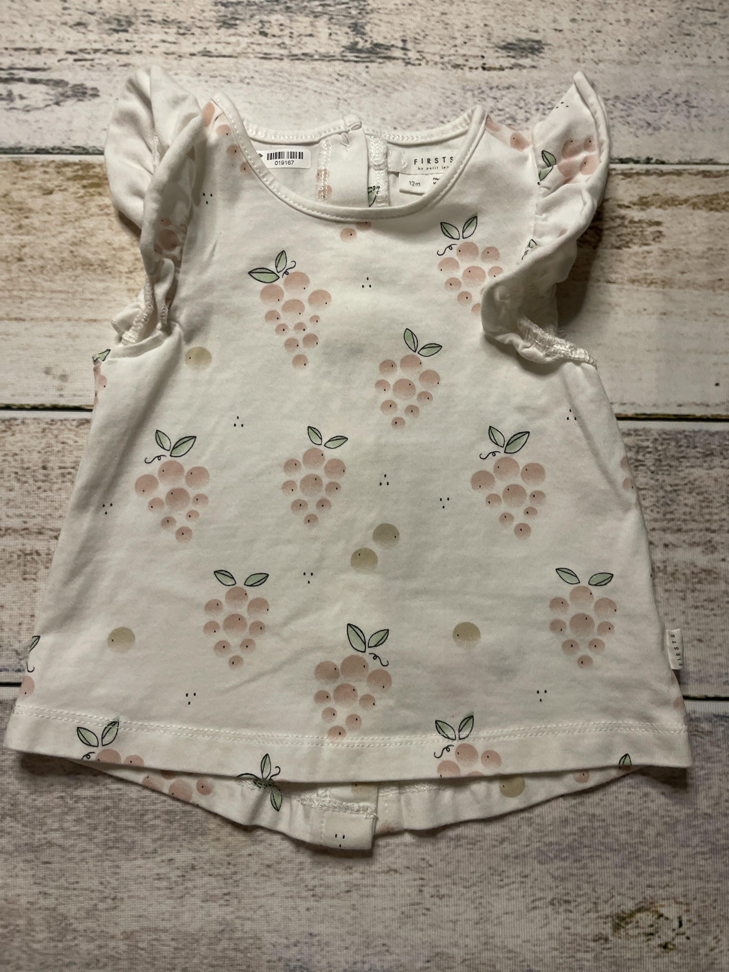 Firsts Girls White | Wool White | pink Tank Top Size: 12 months White | Wool White | pink