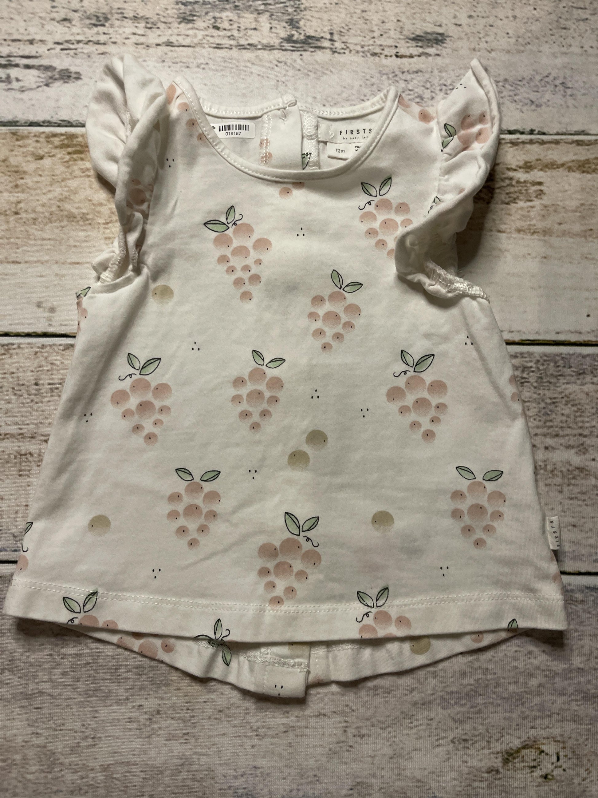 Firsts Girls White | Wool White | pink Tank Top Size: 12 months White | Wool White | pink