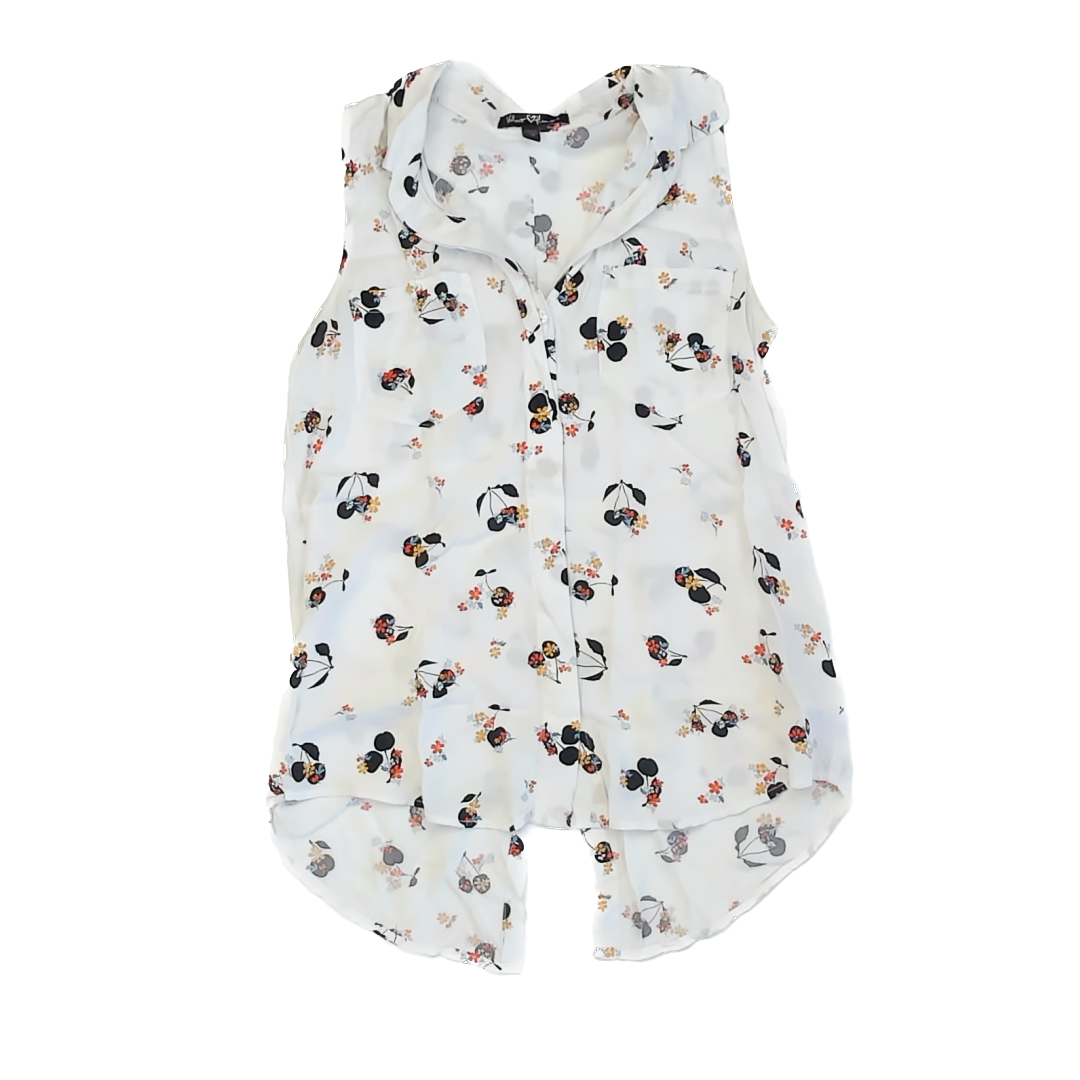 Velvet Heart Girls White | Yellow | Black Floral Blouse Size: xs White | Yellow | Black Floral