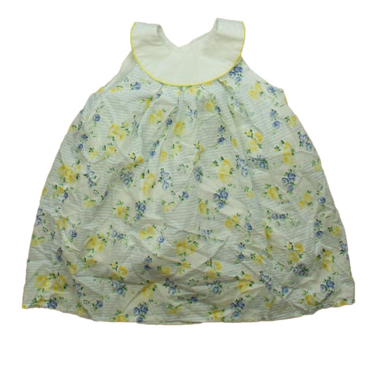 Janie and Jack Girls White | Yellow | Blue Floral Dress Size: 18-24 Months