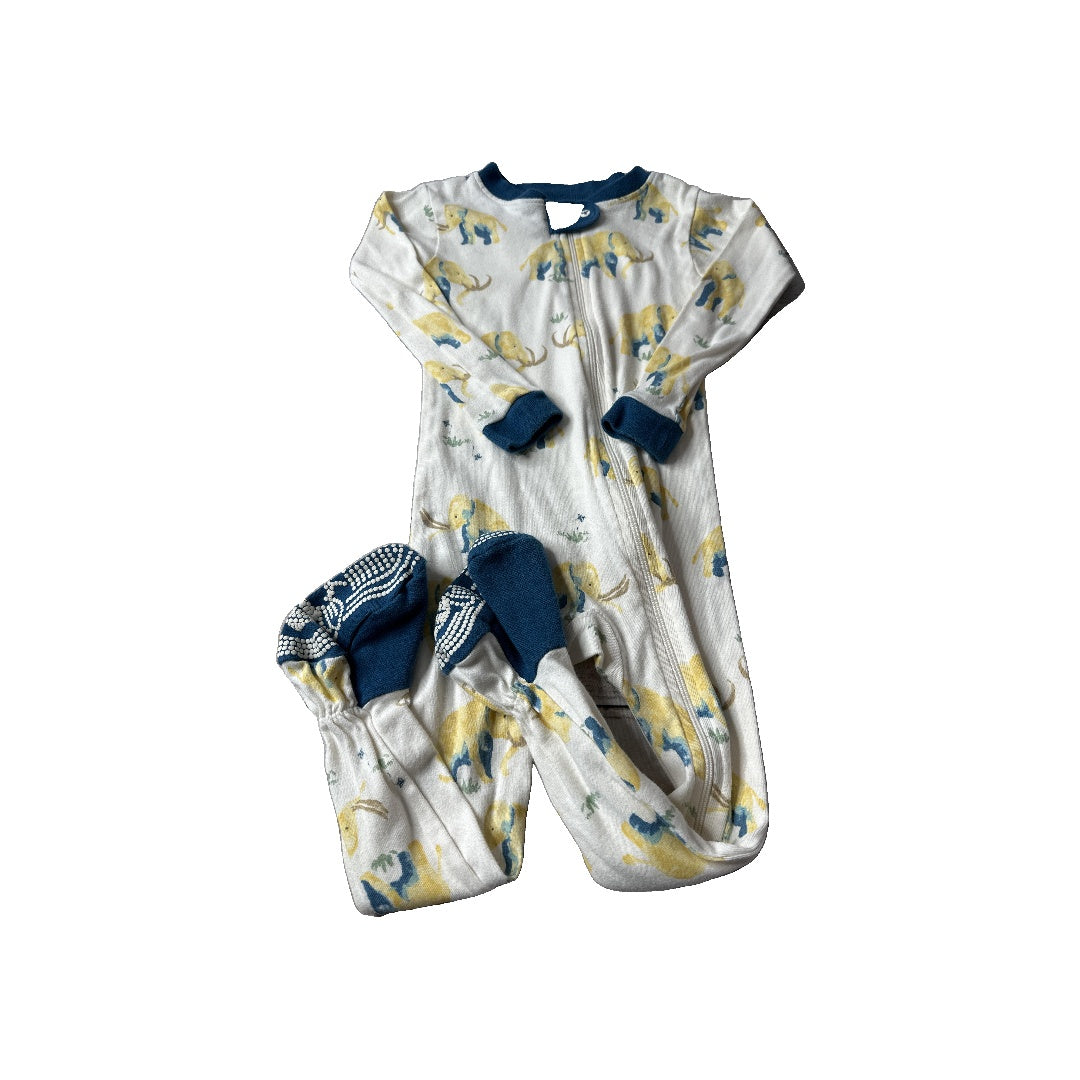 Burt's Bees Boys White | Yellow | Elephant Pajamas Size: 24 months White | Yellow | Elephant