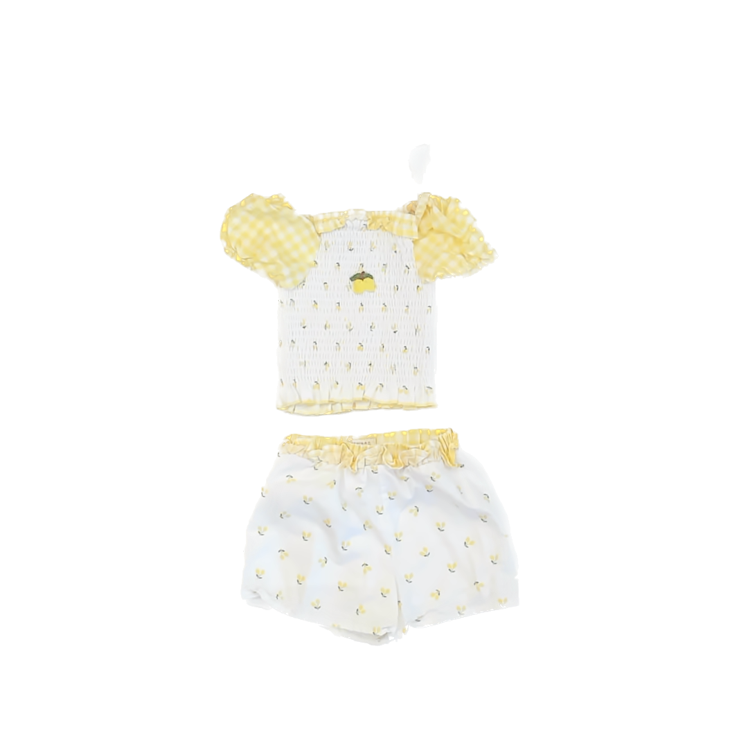 btween baby Girls White | Yellow Floral Apparel Sets Size: 24 Months White | Yellow Floral