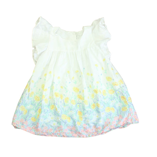 Janie and Jack Girls White | Yellow Floral Dress Size: 18-24 Months White | Yellow Floral