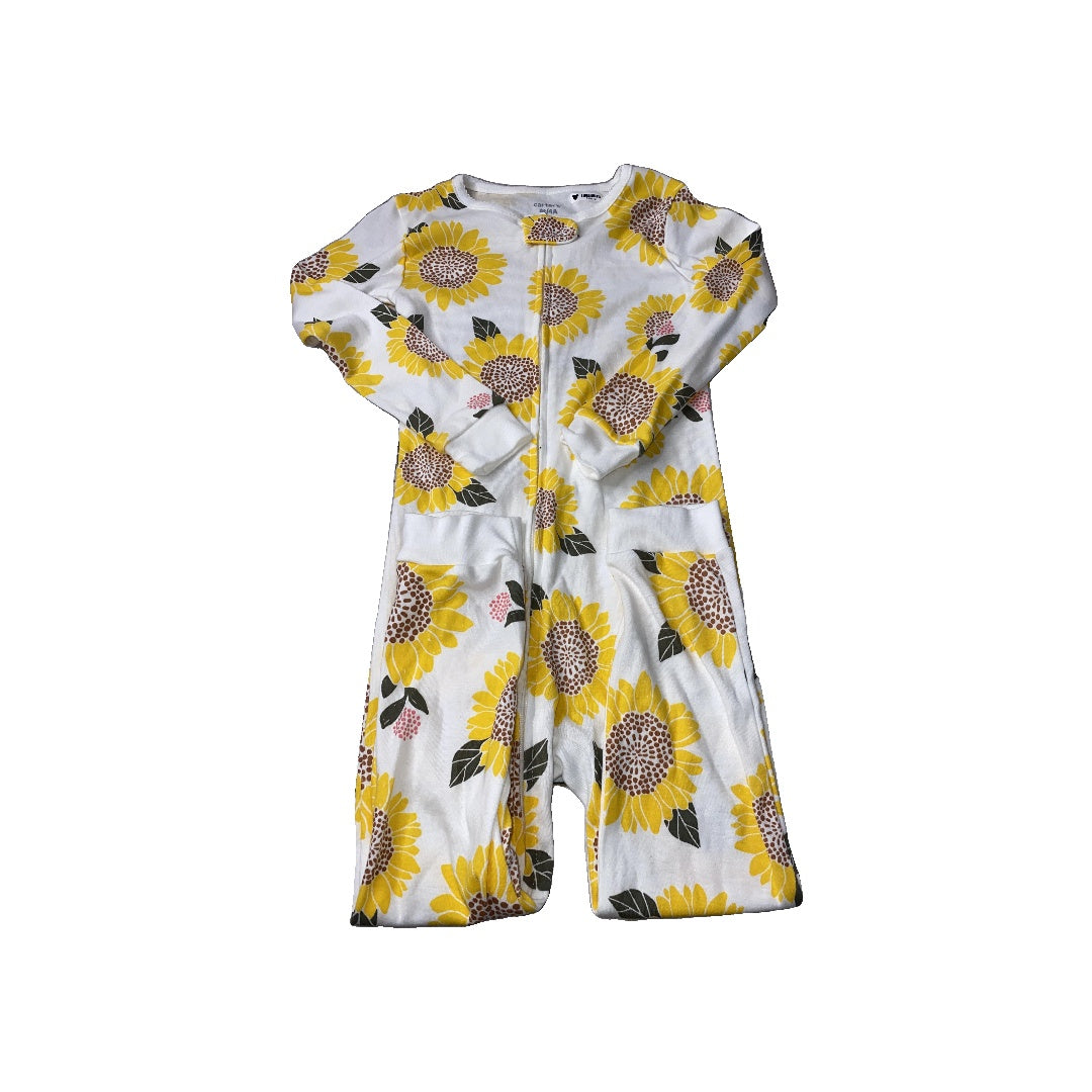 Carters Girls White | Yellow | Flowers Pajamas Size: 4T White | Yellow | Flowers