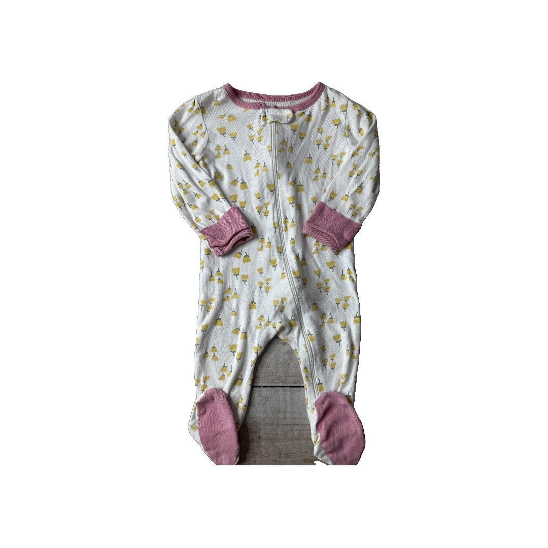 Cloud Island Girls White | Yellow | Flowers Pajamas Size: 6-9 months White | Yellow | Flowers