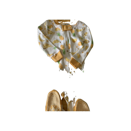 Burt's Bees Girls White | Yellow | Fruit Pajamas Size: 6-9 months White | Yellow | Fruit