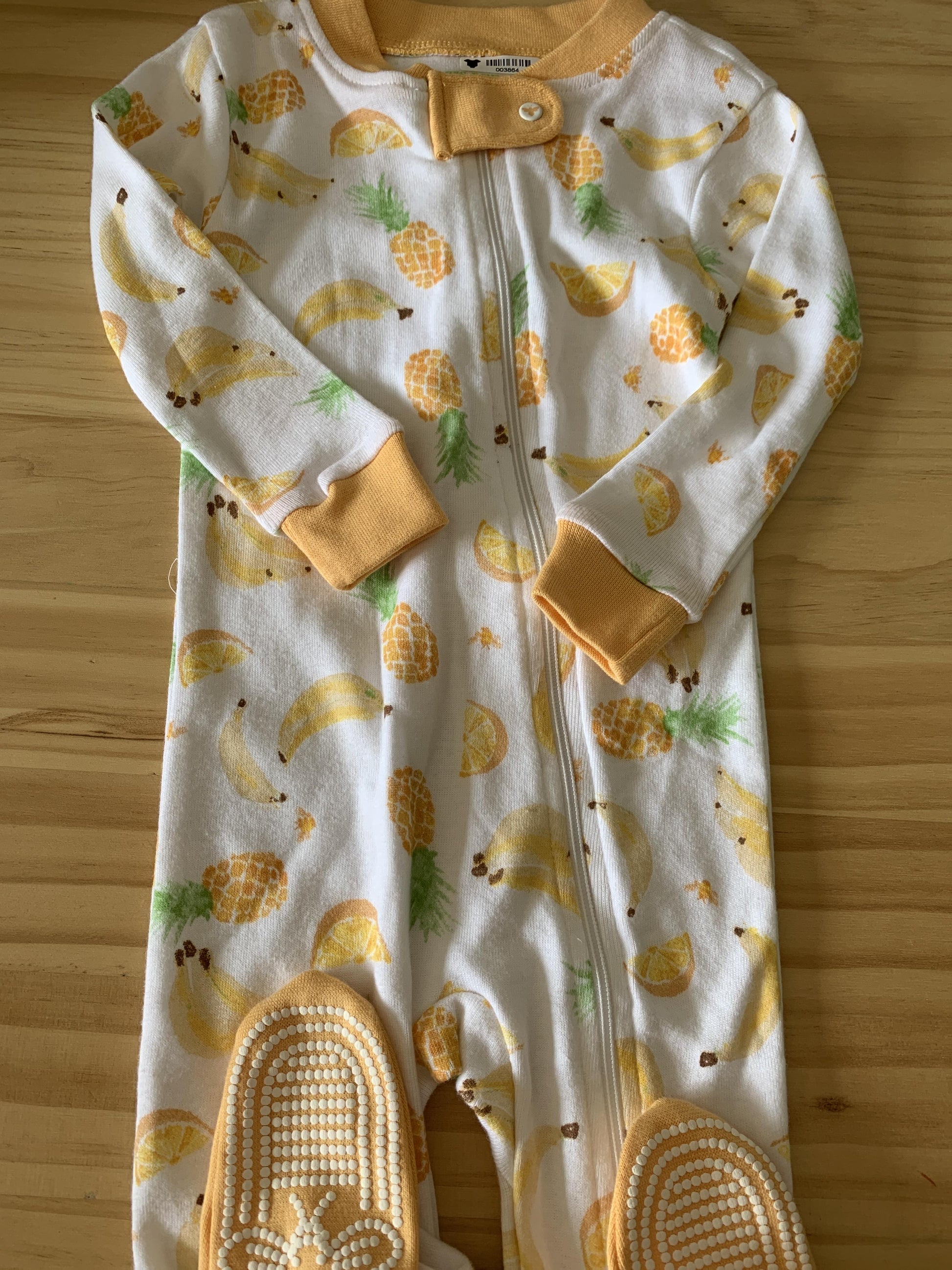 Burt's Bees Girls White | Yellow | Fruit Pajamas Size: 6-9 months White | Yellow | Fruit