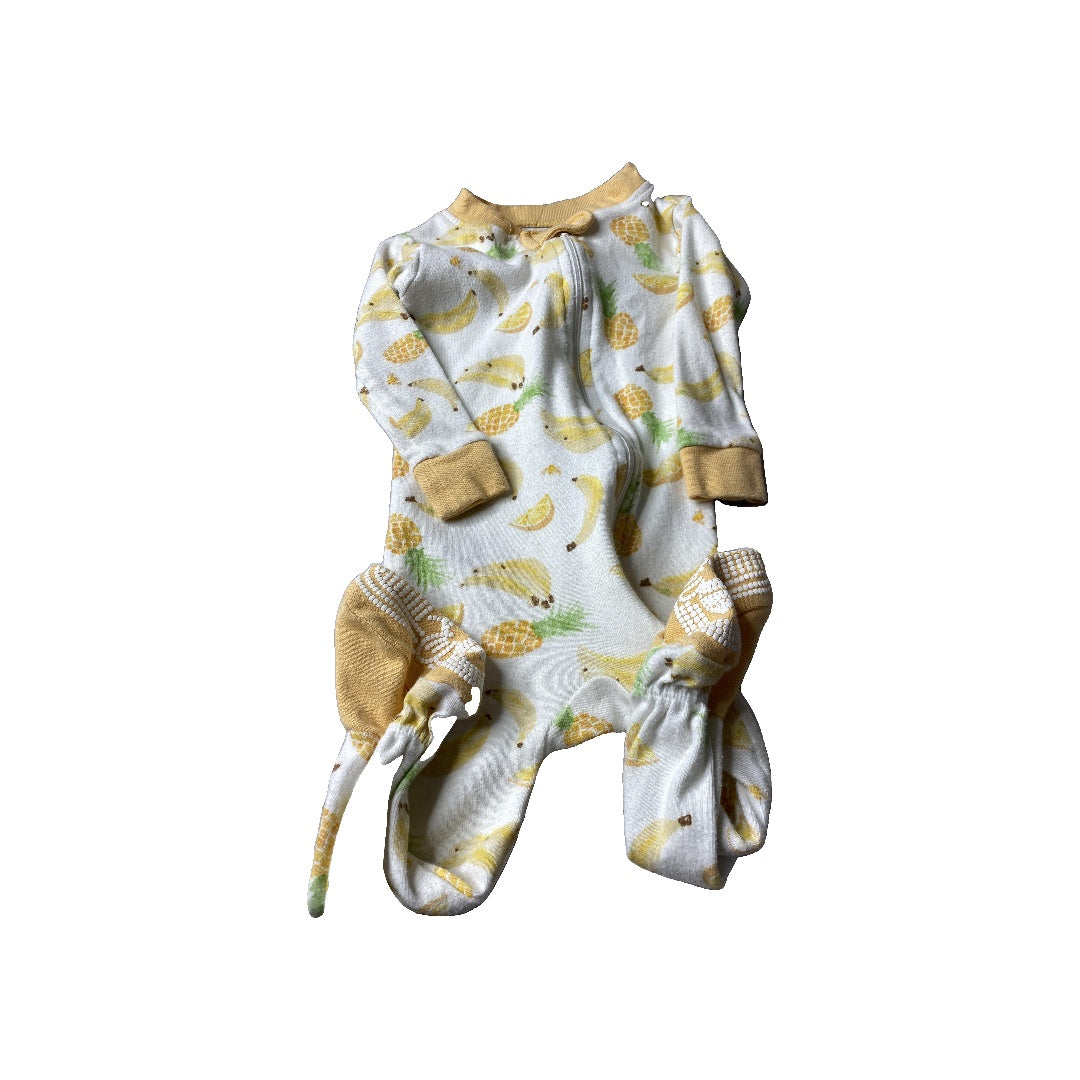 Burt's Bees Unisex White | Yellow | Fruit Pajamas Size: 3-6 months White | Yellow | Fruit