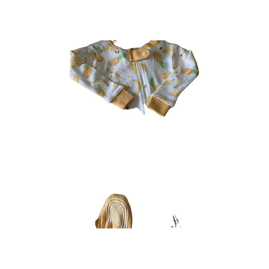 Burt's Bees Girls White | Yellow | Fruit Pajamas Size: 3-6 months White | Yellow | Fruit