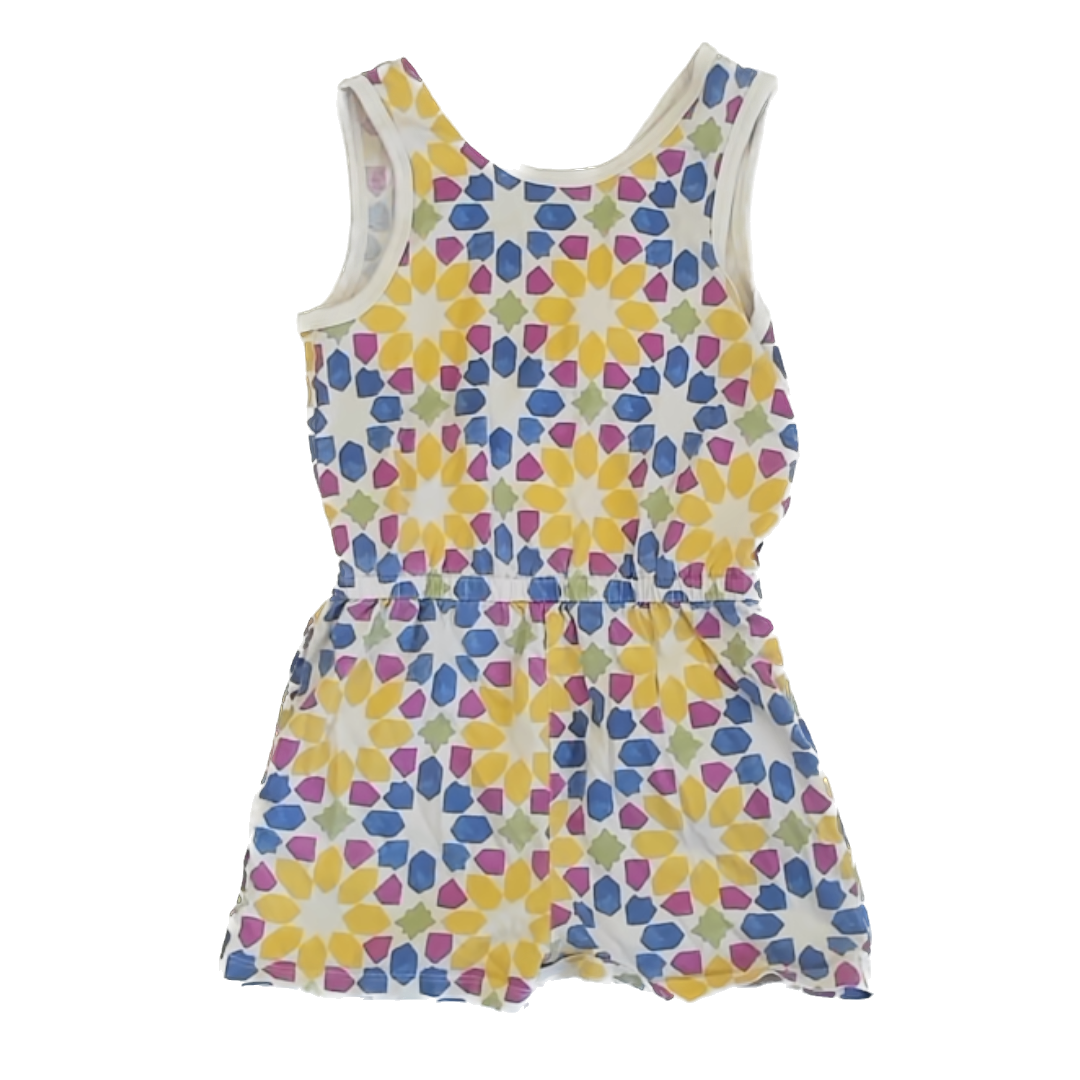 Tea Collection Girls White | Yellow | Green | Pink | Blue Romper Size: 7 Years White | Yellow | Green | Pink | Blue