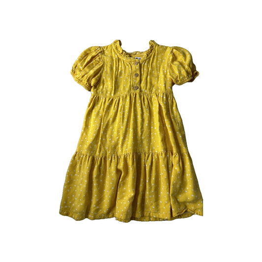 WonderNation Girls White | Yellow | polka dot Dress Size: 3T White | Yellow | polka dot