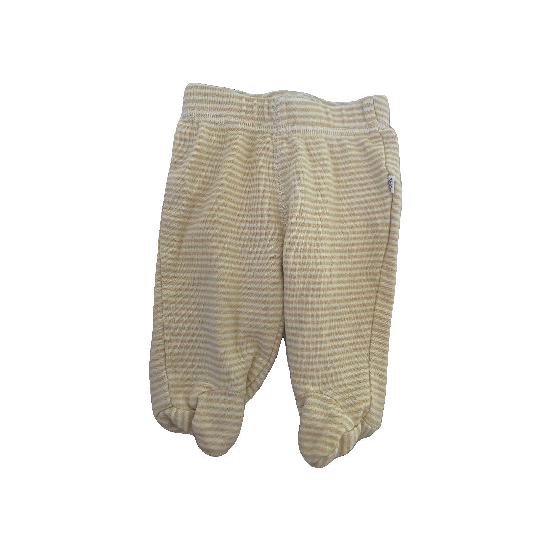 Oliver & Rain Boys White | Yellow | Striped Pants Size: Newborn White | Yellow | Striped