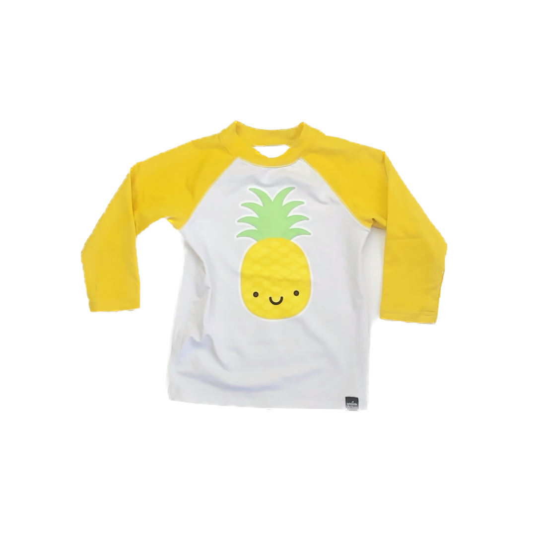 Whistle & Flute Unisex White | Yellow Rashguard Size: 5-6 Years White | Yellow