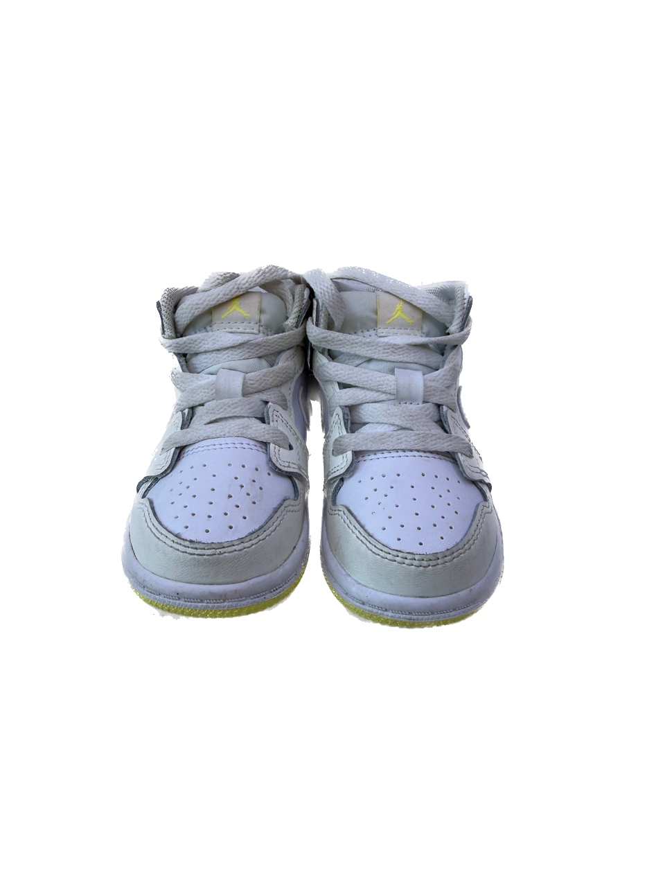Air Jordan Unisex White | Yellow Sneakers Size: 5 Toddler White | Yellow