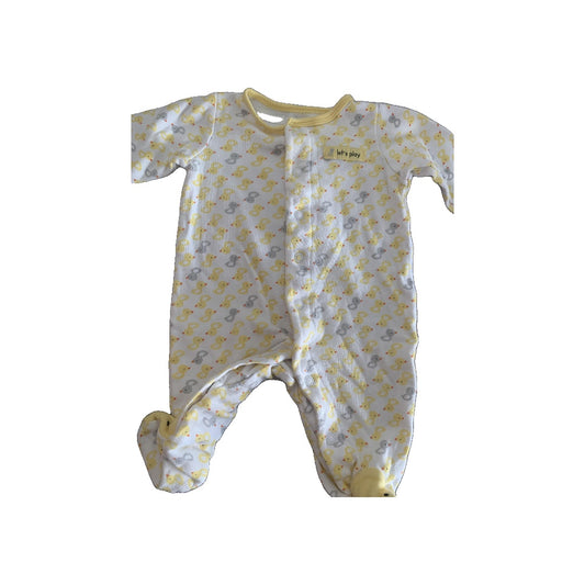 Child of Mine Unisex White | Yellow Pajamas Size: 0-3 months White | Yellow