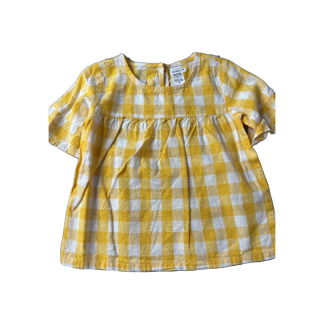 Carters Girls White | Yellow Shirt Size: 3T White | Yellow