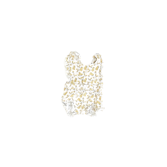 Oliver & Rain Girls White | Yellow Romper Size: 6 Months White | Yellow