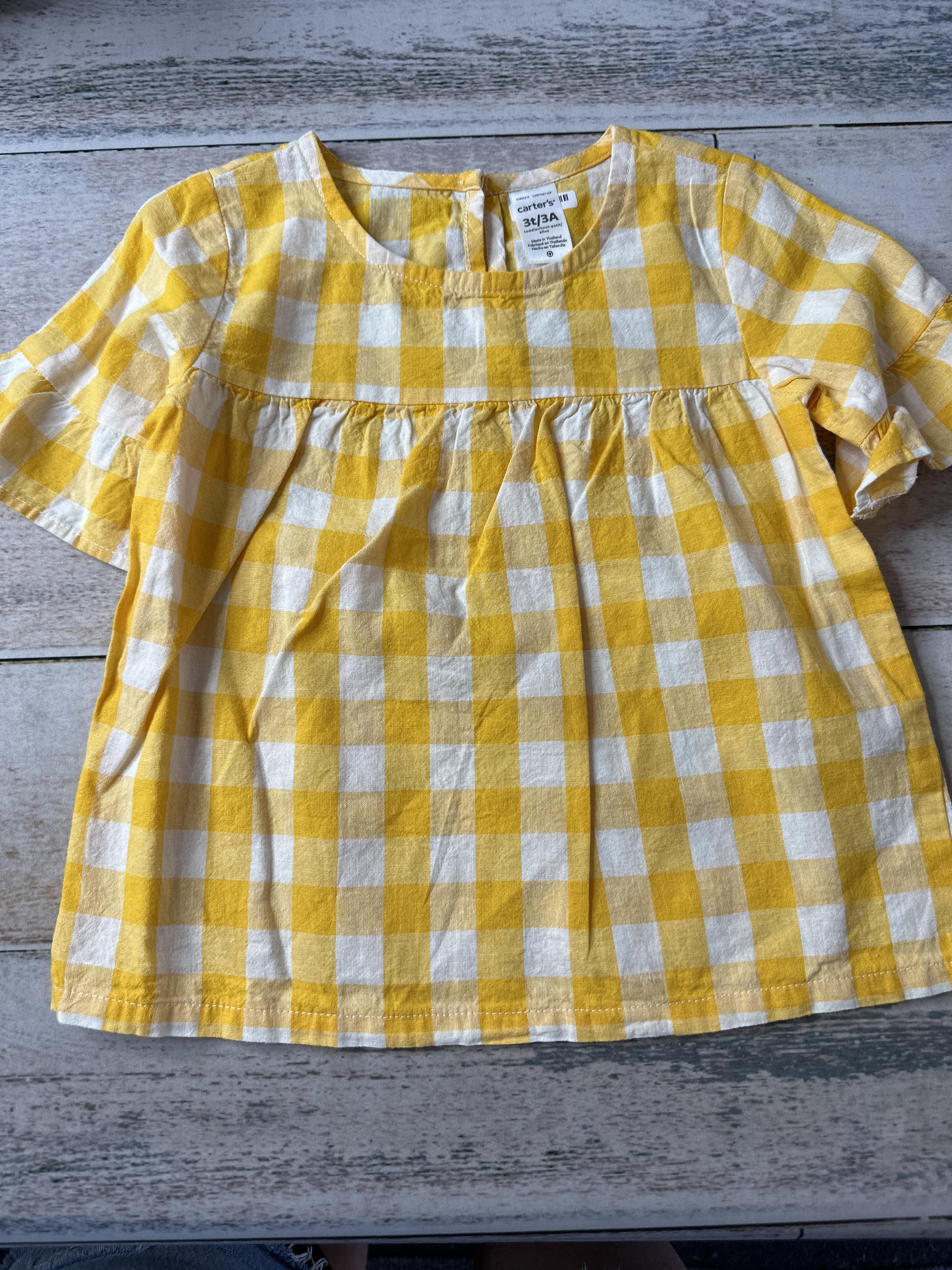 Carters Girls White | Yellow Shirt Size: 3T White | Yellow
