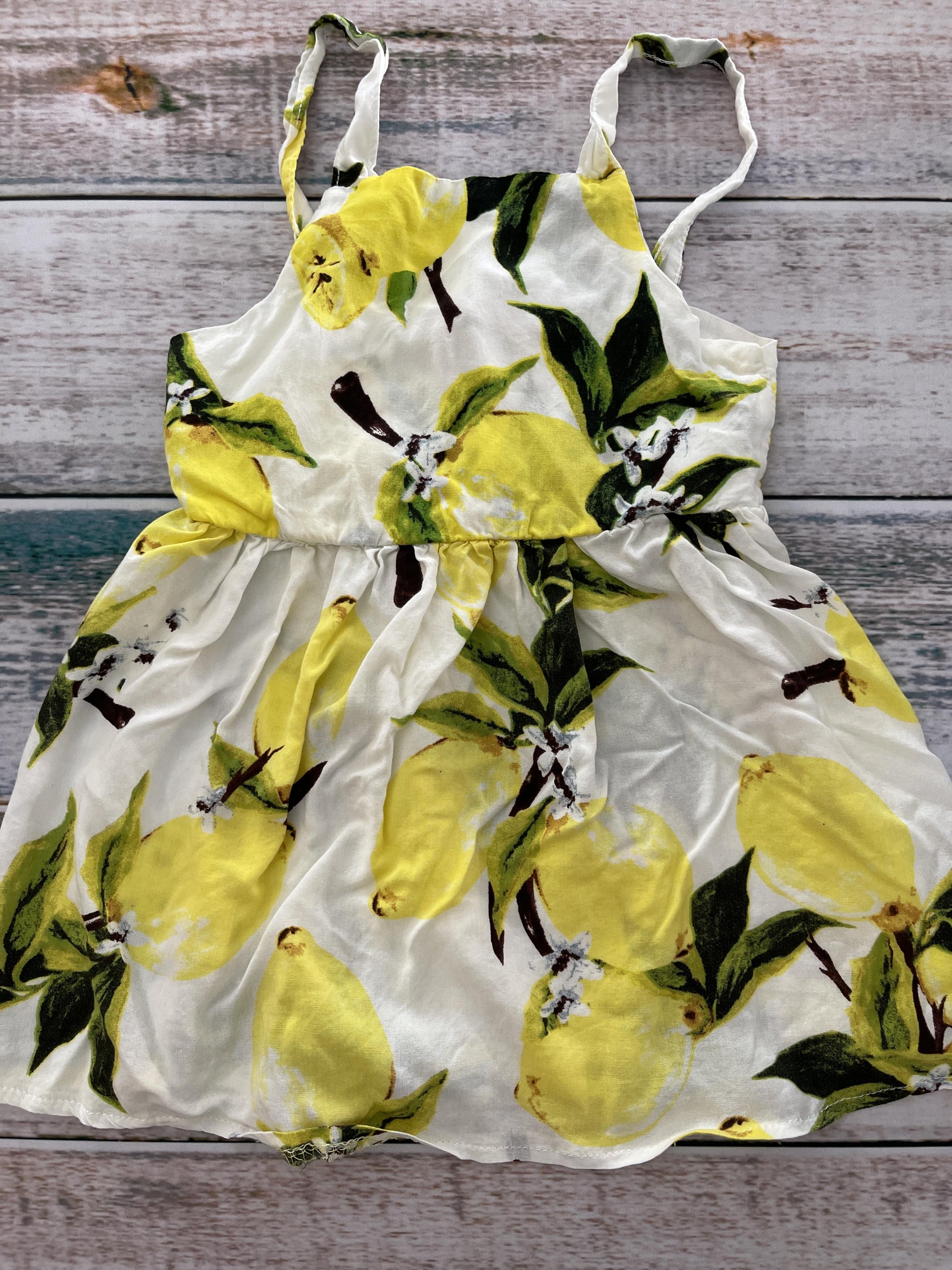 FunkyBerry Girls White | Yellow Dress Size: 9-12 Months White | Yellow