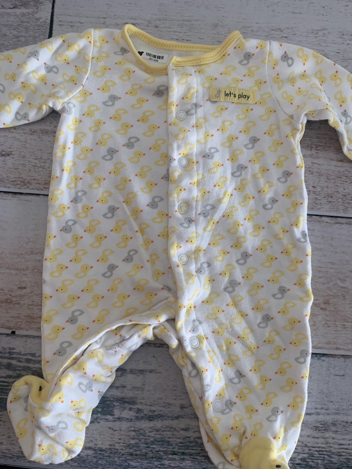 Child of Mine Unisex White | Yellow Pajamas Size: 0-3 months White | Yellow
