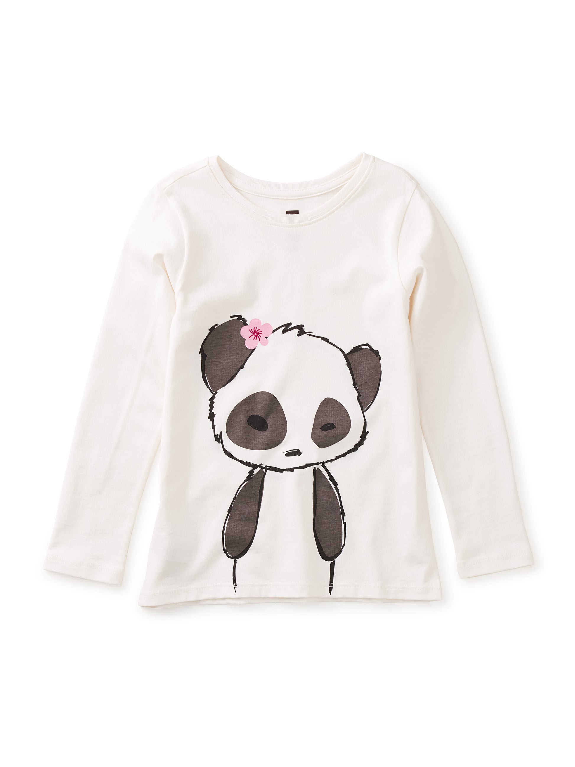 Tea Collection Girls White Yin Yang Panda Long Sleeve T-Shirt Size: 5T White Yin Yang Panda