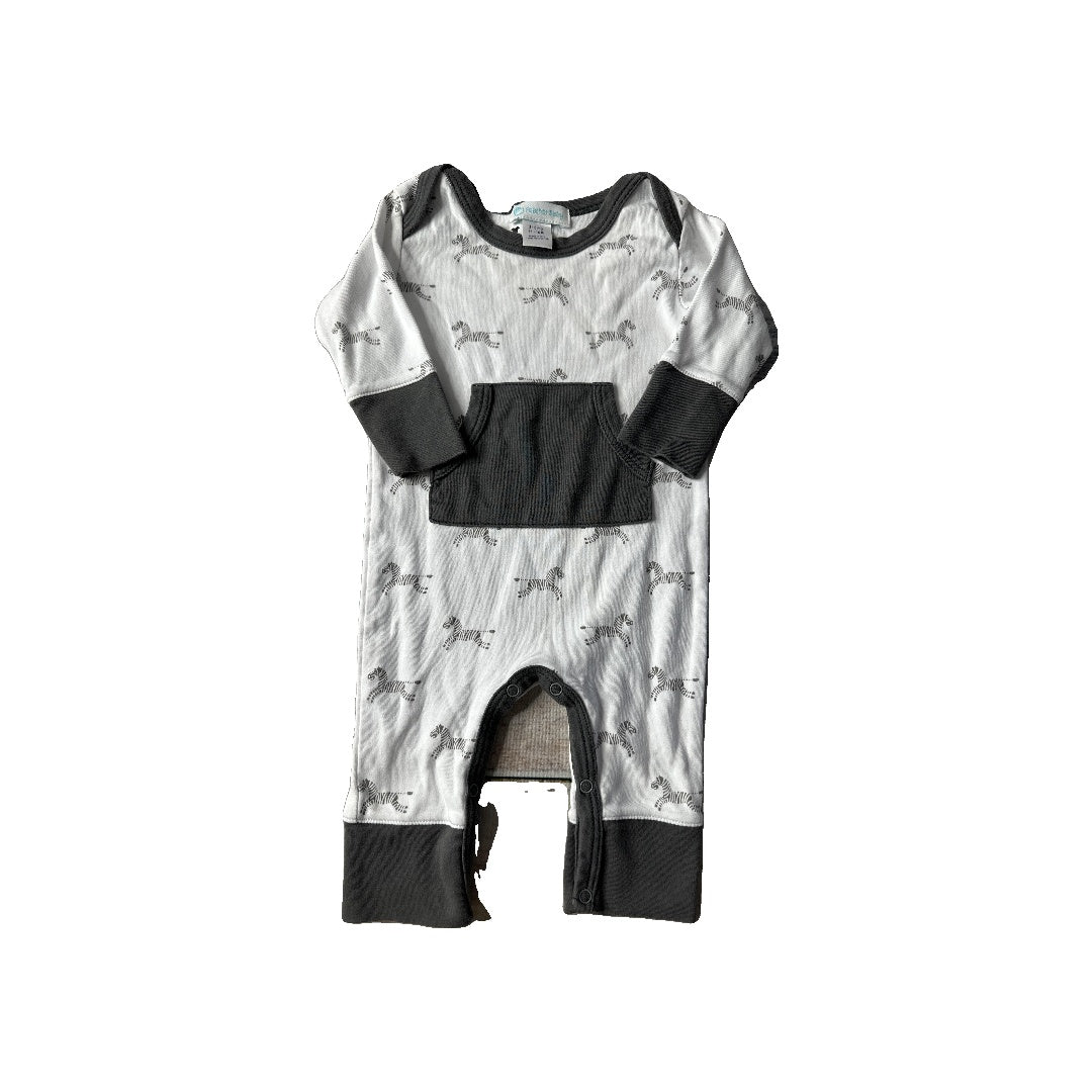 Feather Baby Boys White | Zebra Long Sleeve Outfit Size: 3-6 months White | Zebra