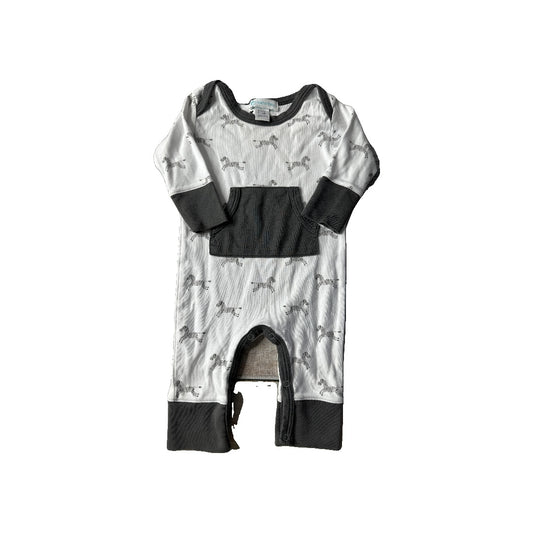 Feather Baby Boys White | Zebra Long Sleeve Outfit Size: 3-6 months White | Zebra