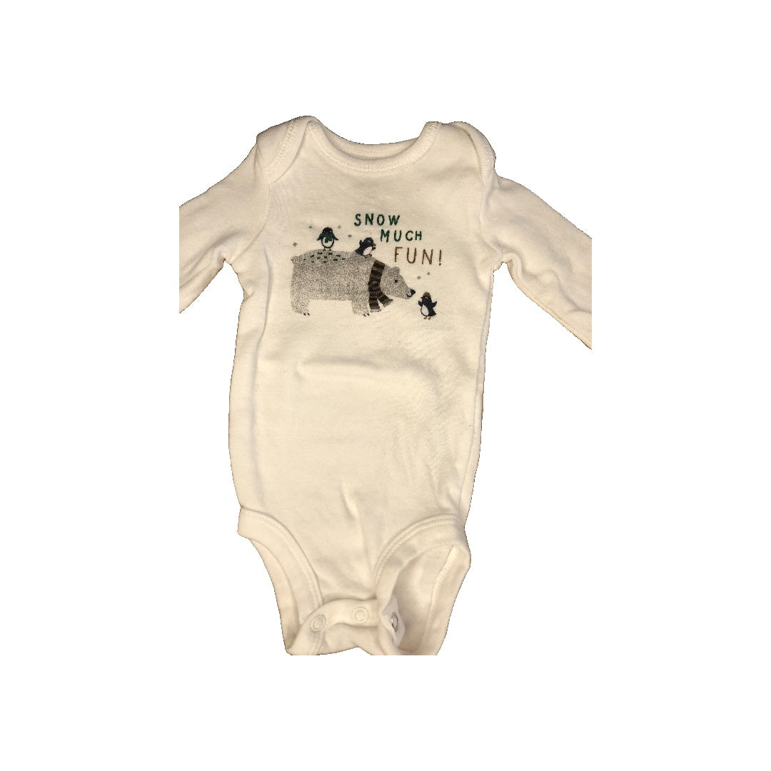 Carters Unisex White Onesie Size: Newborn White