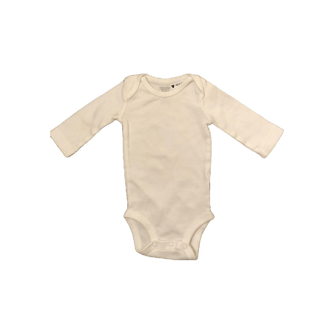 Carters Unisex White Onesie Size: 3 months White