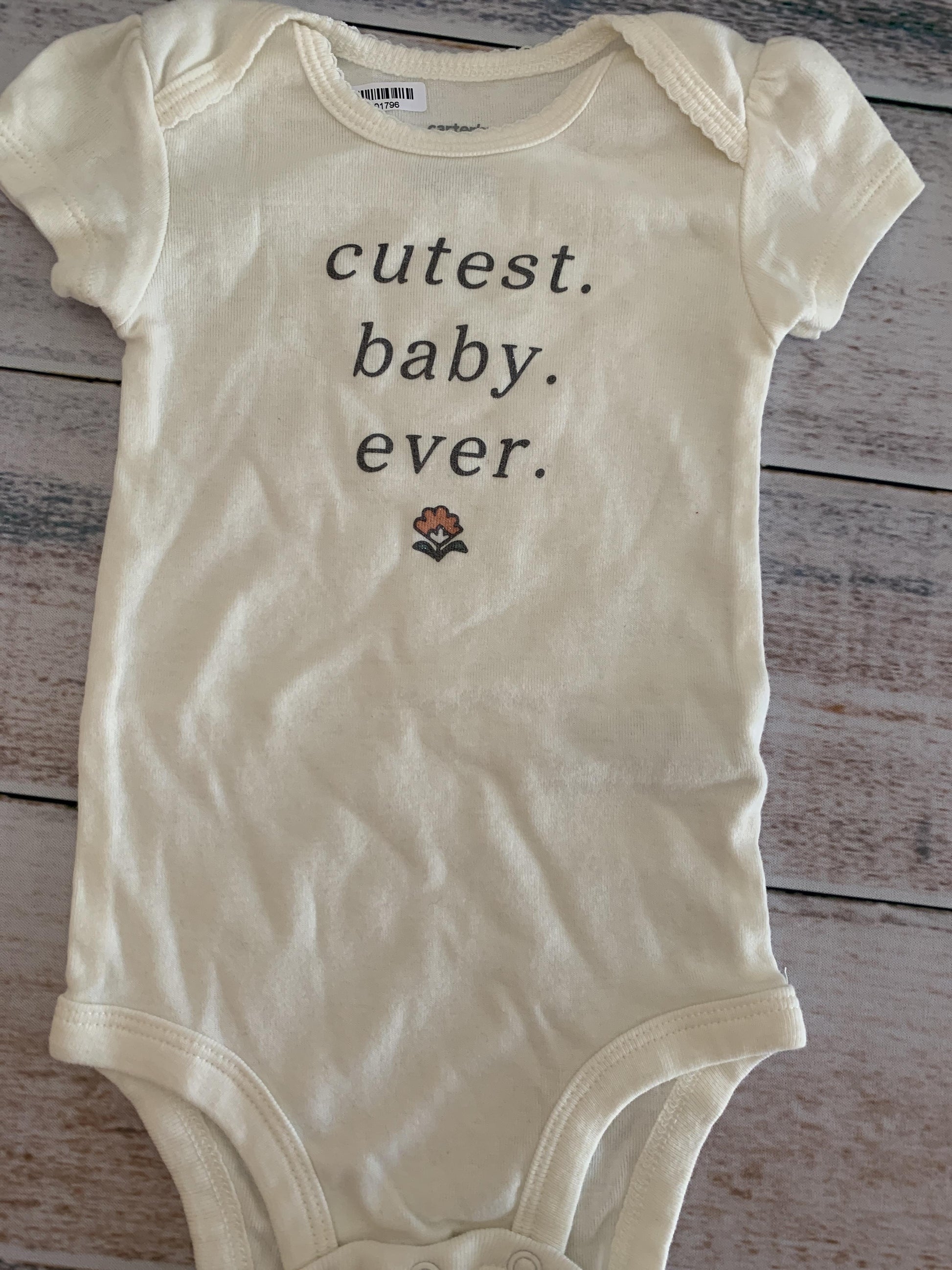 Carters Girls White Onesie Size: 6 months White