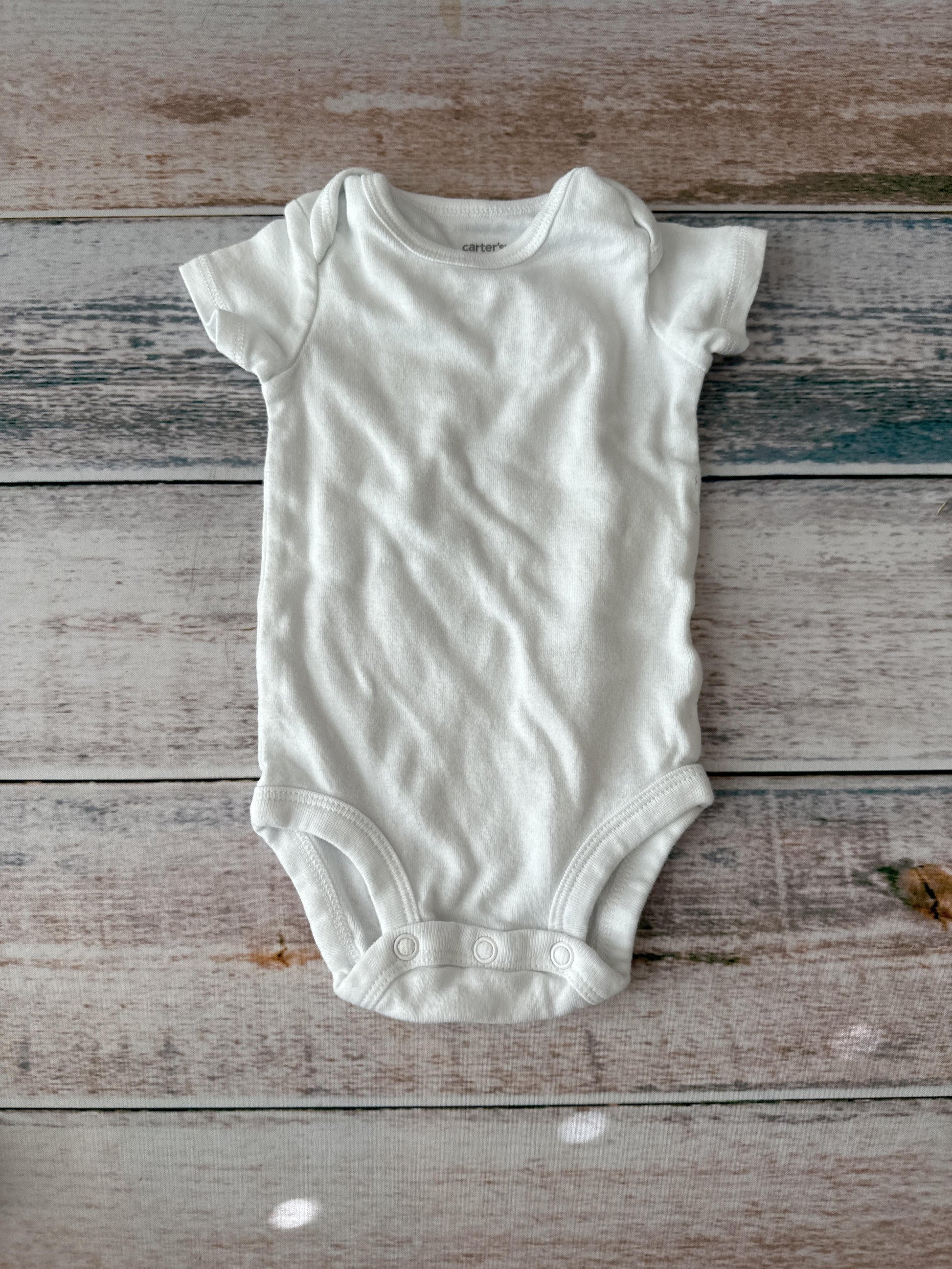 Carters Unisex White Onesie Size: 3 months White