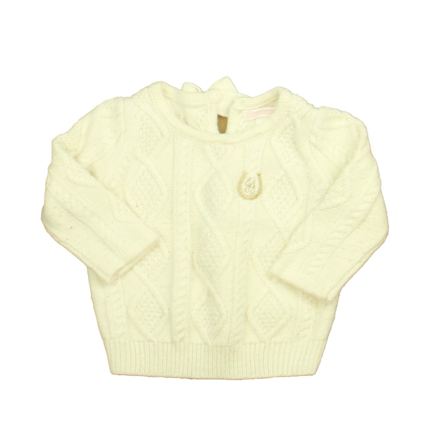 Janie and Jack Girls White Sweater Size: 6-12 Months White