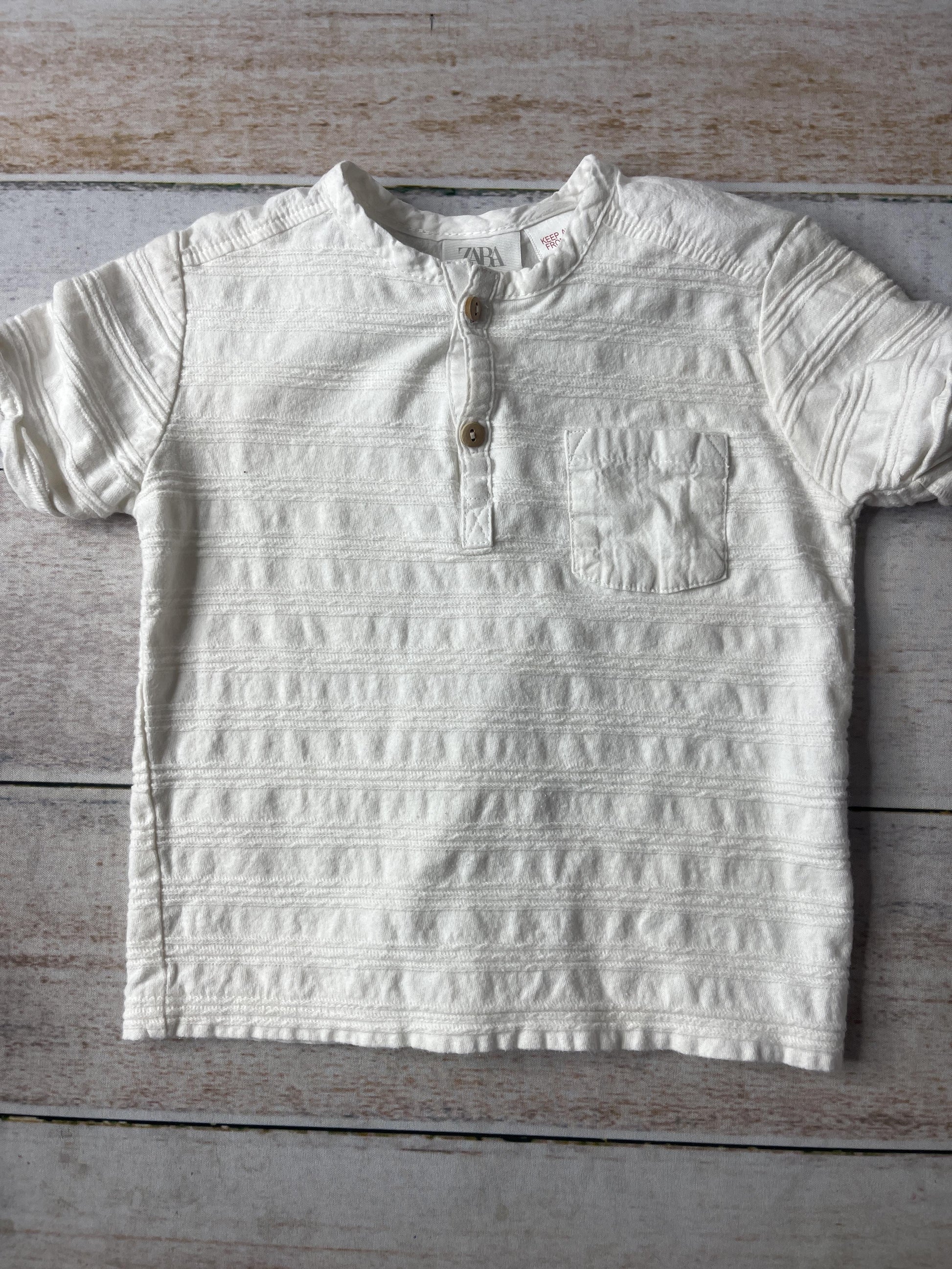 Zara Boys White T-Shirt Size: 9-12 Months White