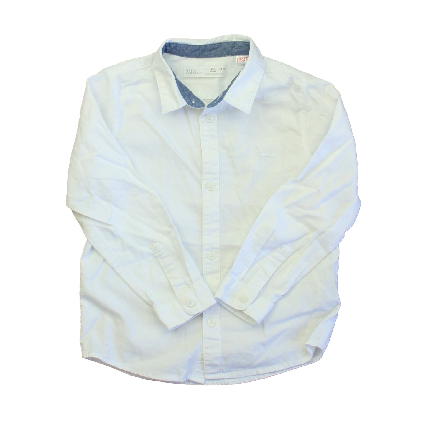 Zara Boys White Button Down Long Sleeve Size: 4-5T