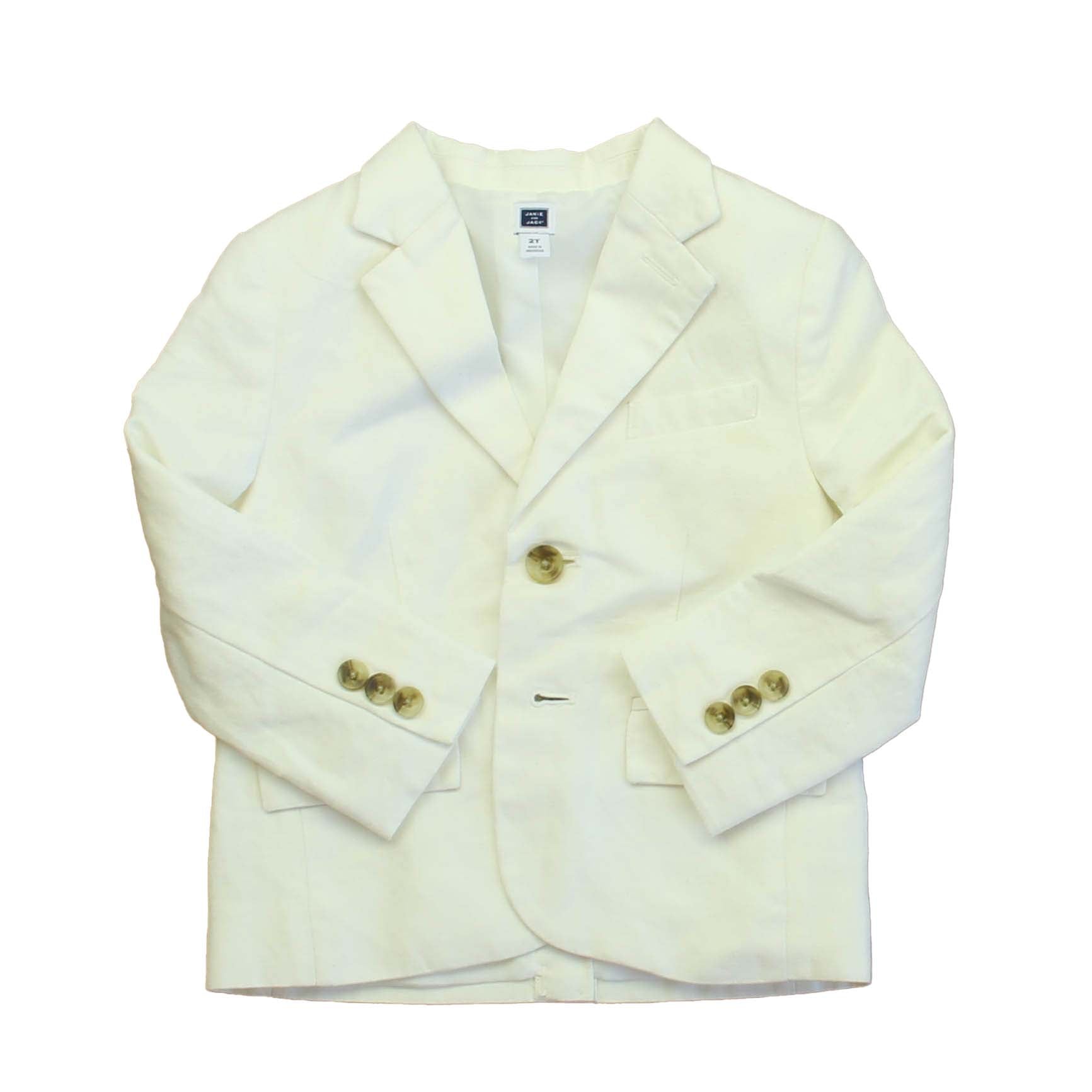 Janie and Jack Boys White Sports Coat Size: 2T White