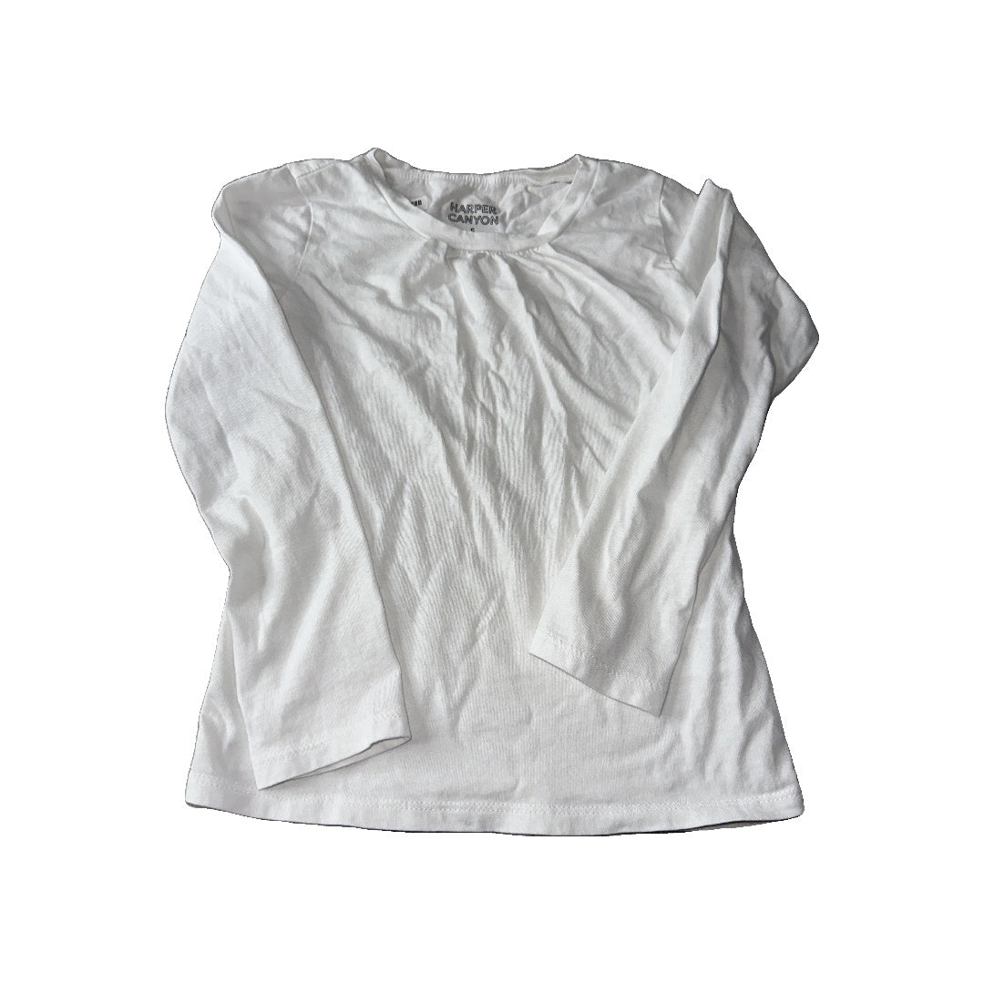 Harper Canyon Girls White Long Sleeve Shirt Size: 5 White