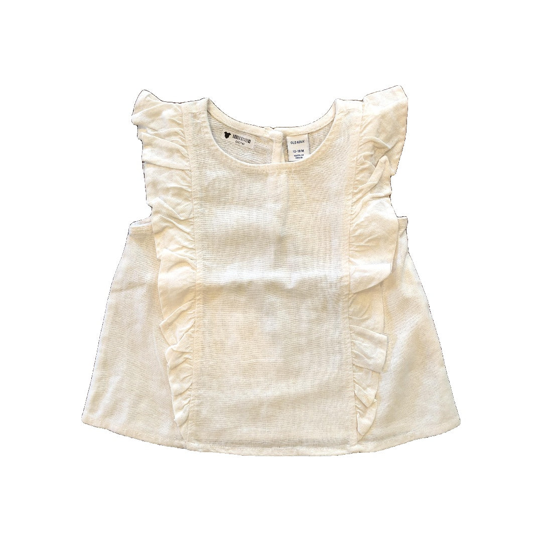 Old Navy Girls White Shirt Size: 12-18 months White