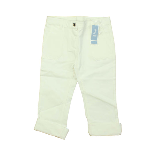 Jacadi Girls White Capri Pants Size: 6 Years White
