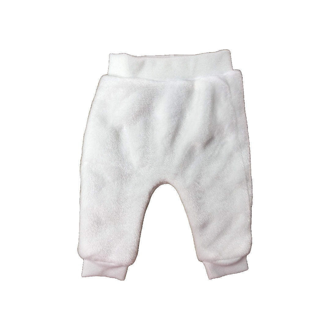 Bon bebe Unisex White Pants Size: 0-3 months White