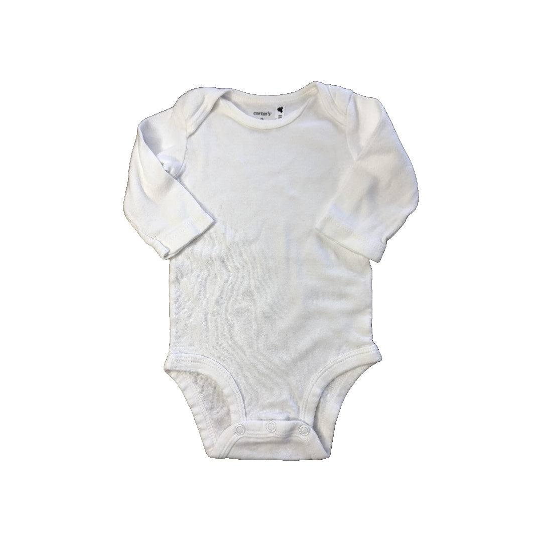 Carters Girls White Onesie Size: 0-3 months White