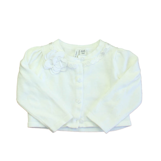 Janie and Jack Girls White Cardigan Size: 12-18 Months White