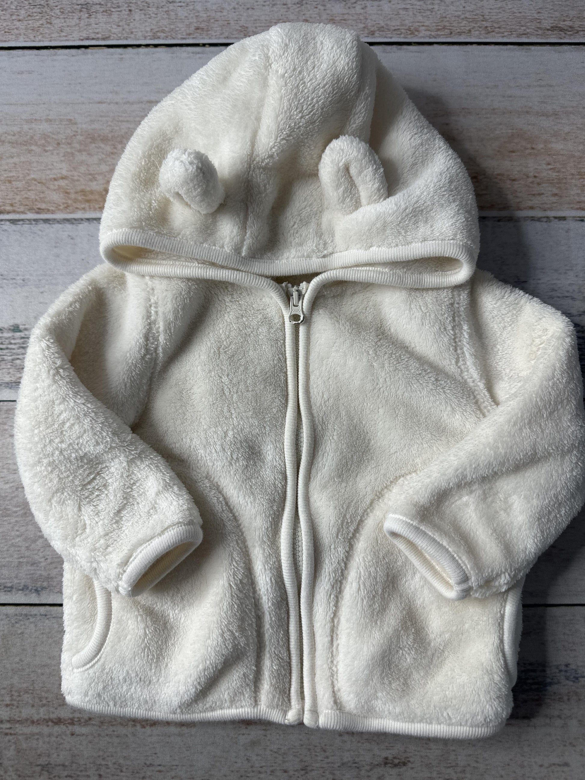 Cuddle Bear Unisex White Hoodie Size: 3-6 months White