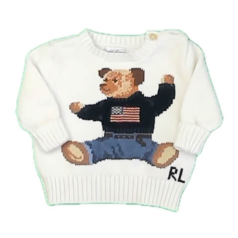 Ralph Lauren Boys White Sweater Size: 3 Months White
