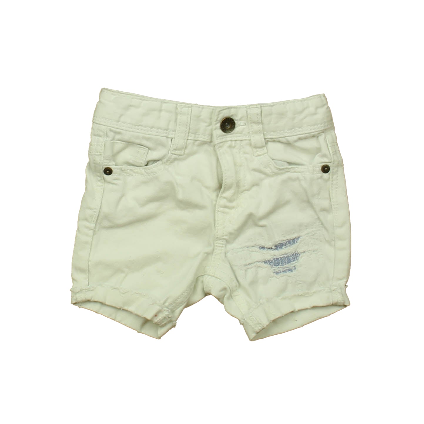 Benetton Girls White Jean Shorts Size: 12-24 Months
