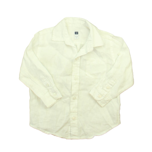 Janie and Jack Boys White Button Down Long Sleeve Size: 18-24 Month White