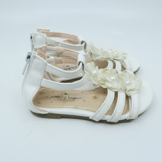 Jumping Beans Girls White Sandals Size: 6 Toddler White